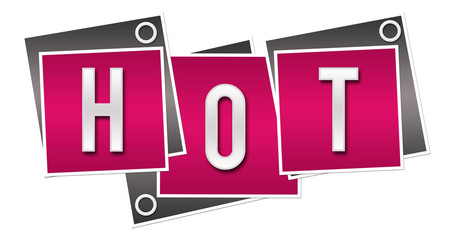 Hot Pink Grey Squares Rings 