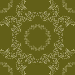 seamless geometric abstract pattern with floral motive