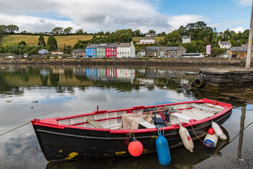 Old fishing boat docked in the small coastal  town of Bantry, Ireland - obrazy, fototapety, plakaty