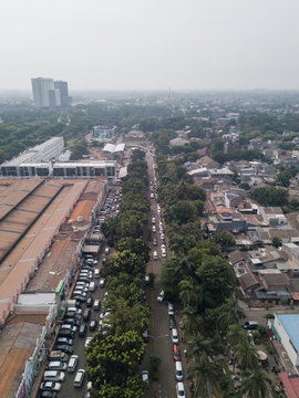 Aerial view of road and building at BSD, South Tangerang, Indonesia.