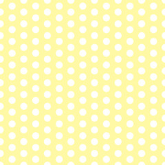 Seamless vector polka dot pattern yellow and white. Design for wallpaper, fabric, textile, wrapping. Simple background
