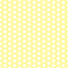 Seamless vector polka dot pattern yellow and white. Design for wallpaper, fabric, textile, wrapping. Simple background