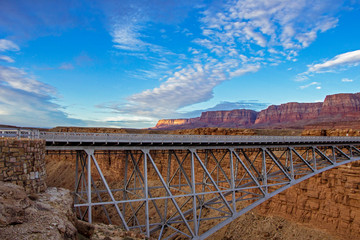 Navajo Bridge with Vermillion cliffs AZ in background