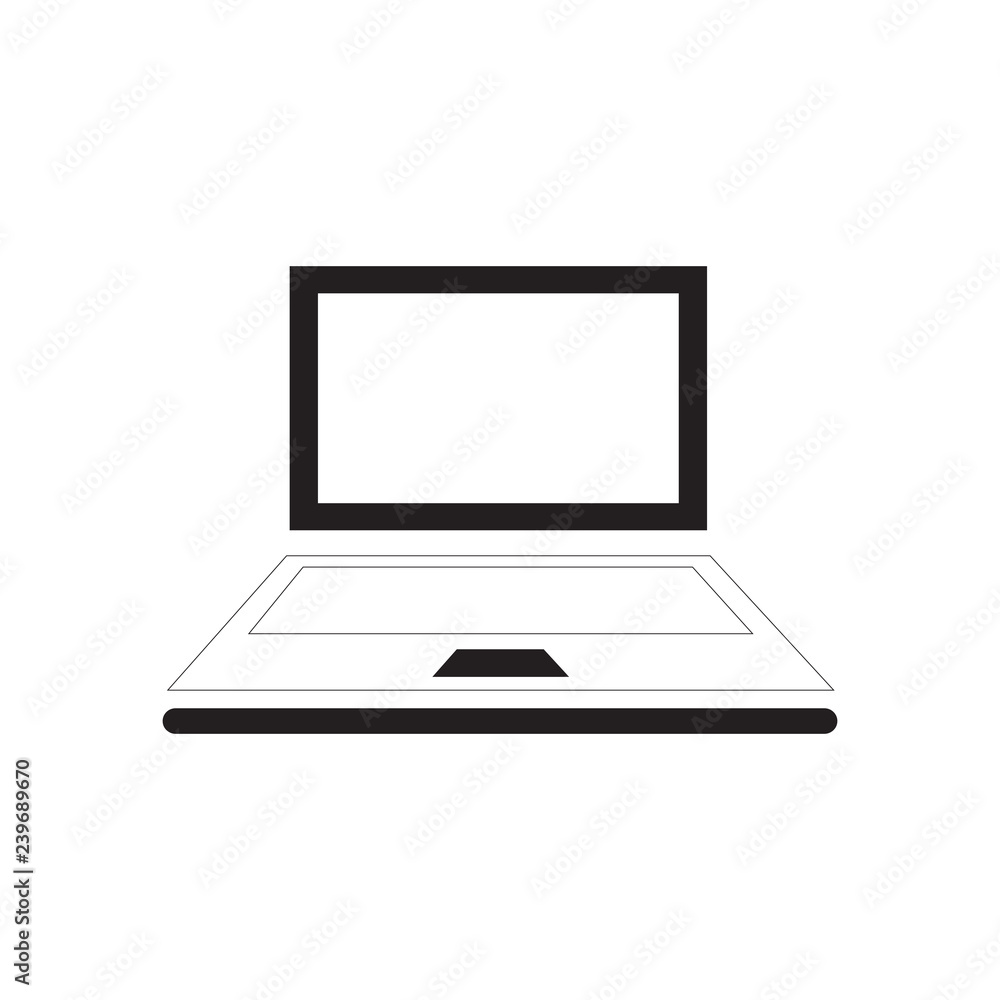 Fototapete realistic laptop isolated on white background. computer notebook with empty screen. blank copy space