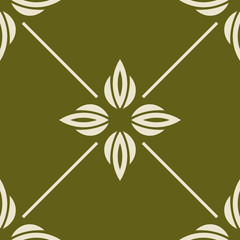 abstract floral seamless pattern with flowers, netting and leaves