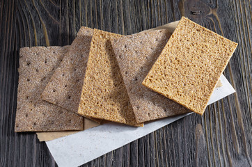Crisps rye bread close-up