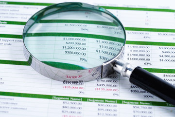 Spreadsheet table paper with pencil. Finance development, Banking Account, Statistics Investment...