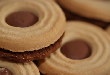 Chocolate filled tea cookies