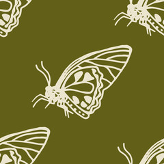 Naklejka na ściany i meble eamless vector pattern with butterflies