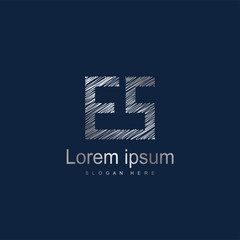 Obraz premium Initial Letter ES Logo Template Vector Design