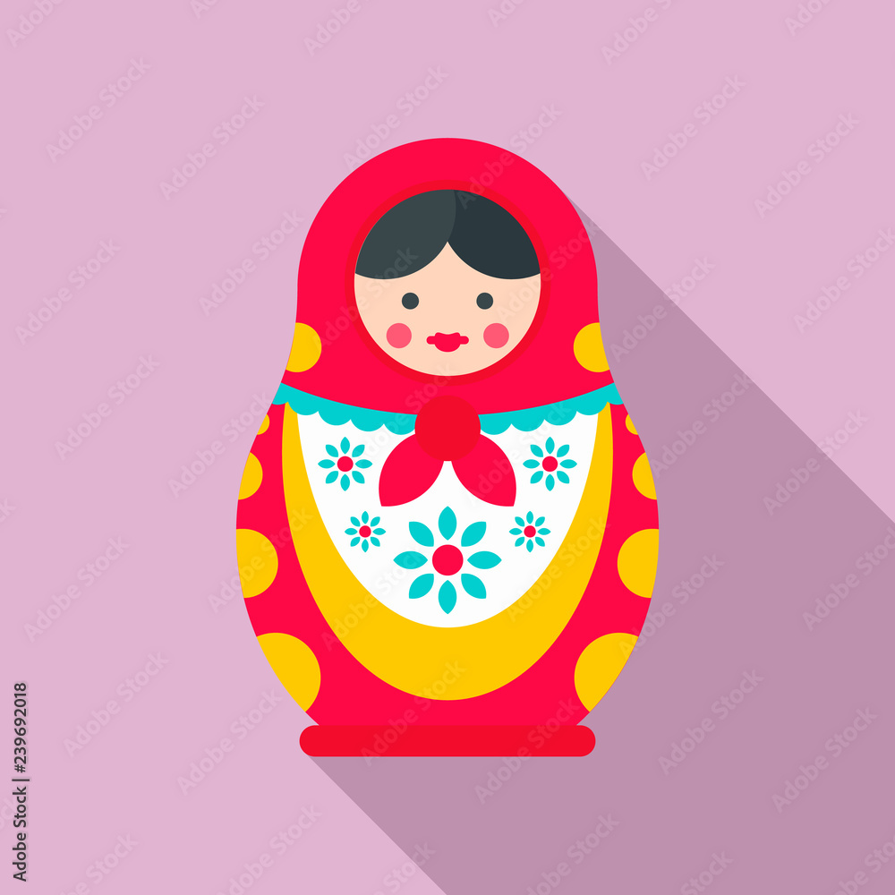 Wall mural Ornate nesting doll icon. Flat illustration of ornate nesting doll vector icon for web design