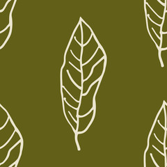 Floral abstract seamless pattern leaves