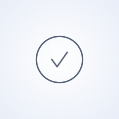 Select, checkmark, vector best gray line icon