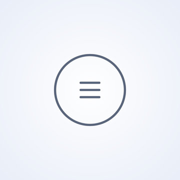 Button menu, vector best gray line icon