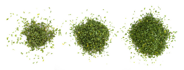 dried parsley isolated on white background