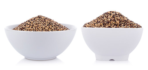 Real quinoa seeds isolated on white background