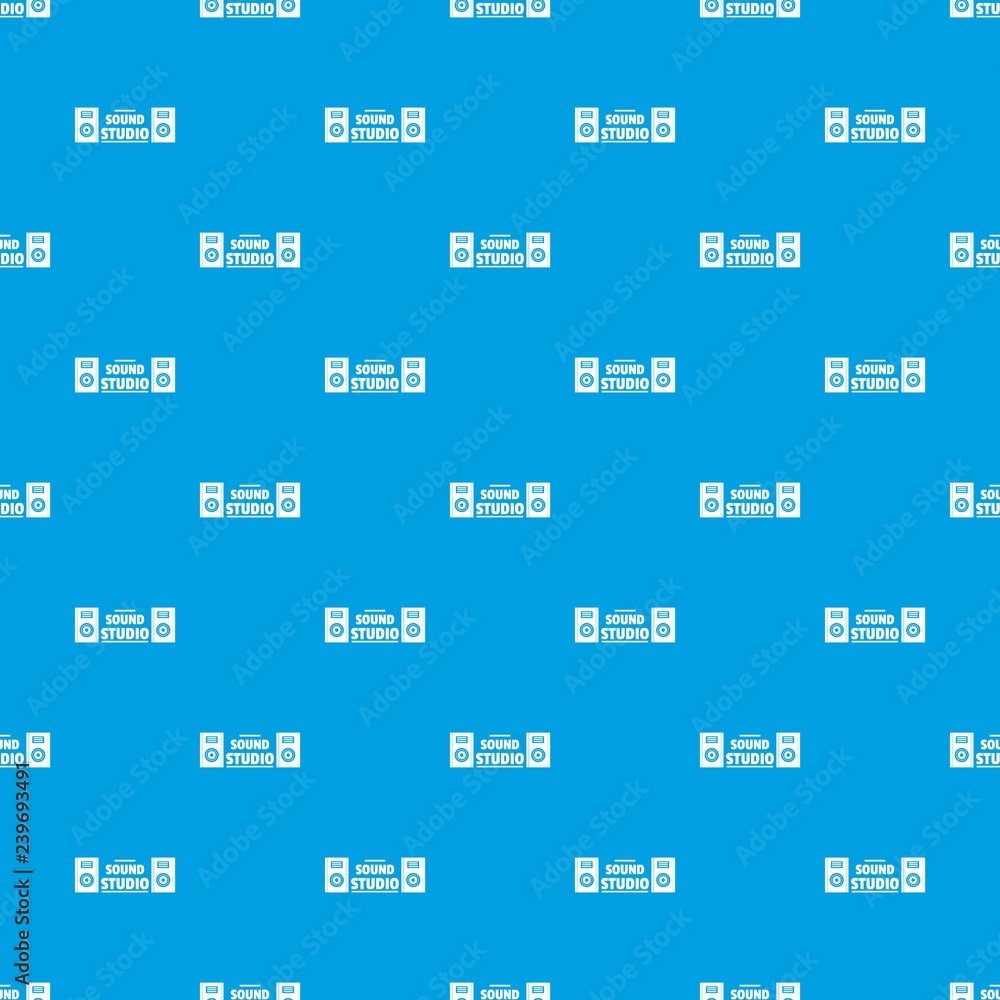 Aufkleber record sound studio pattern vector seamless blue repeat for any use