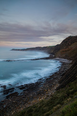Sakoneta beach at basque flysch between Zumaia and Deba, at Gipuzkoa, Basque Country.