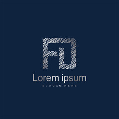 Initial Letter FD Logo Template Vector Design