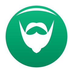 Big mustache and beard icon. Simple illustration of big mustache and beard vector icon for any design green