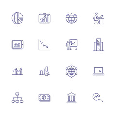 Analysis line icon set