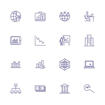Analysis line icon set
