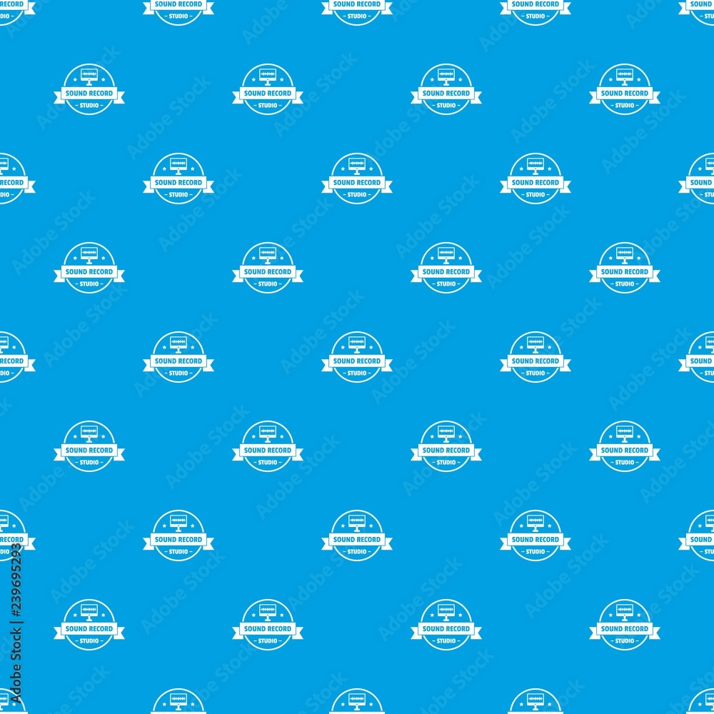Poster modern sound studio pattern vector seamless blue repeat for any use