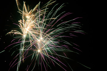 fireworks in the night sky