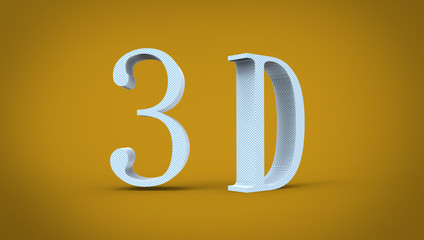 3D font in yellow background