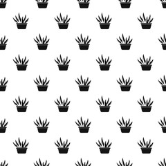 Aloe vera pot pattern seamless vector repeat geometric for any web design