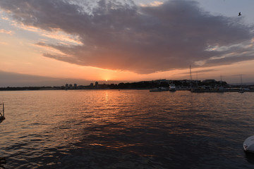 Bulgaricher Strand am Schwarzen Meer, Sonnenuntergang