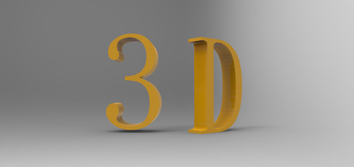 3D font in gray background