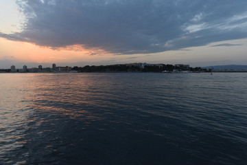 Bulgaricher Strand am Schwarzen Meer, Sonnenuntergang