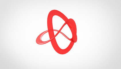 3D torus knot in gray background