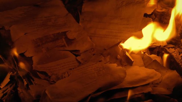 Remains Of Pages Burned Up In Fire - Generic Content