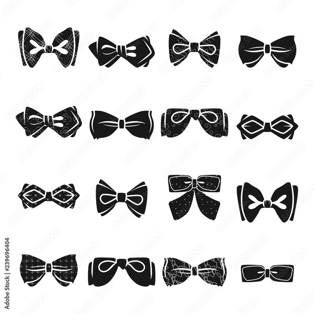 Poster bowtie icon set. simple set of bowtie vector icons for web design on white background