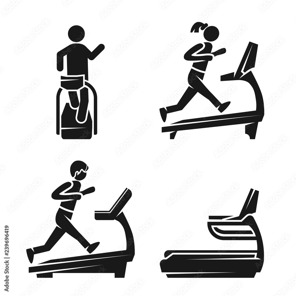 Poster treadmill icon set. simple set of treadmill vector icons for web design on white background