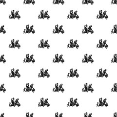 Migrant family leave home pattern seamless vector repeat for any web design