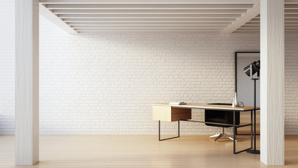 The Loft & Modern Working - Living Home / 3D render interior