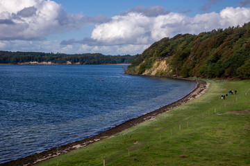 Landscape with sea and hills