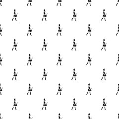 Woman drummer pattern seamless vector repeat geometric for any web design
