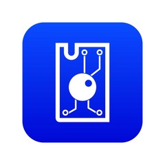 Processor chip icon digital blue for any design isolated on white vector illustration