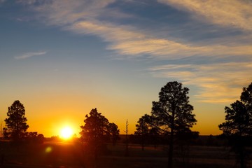 Early morning sunrise landscape