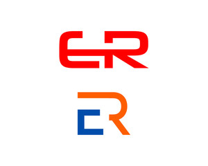 Set Of Initial Letter ER Logo Template Design Vector