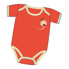 Vector fashion illustration clothes for newborn boy or girl