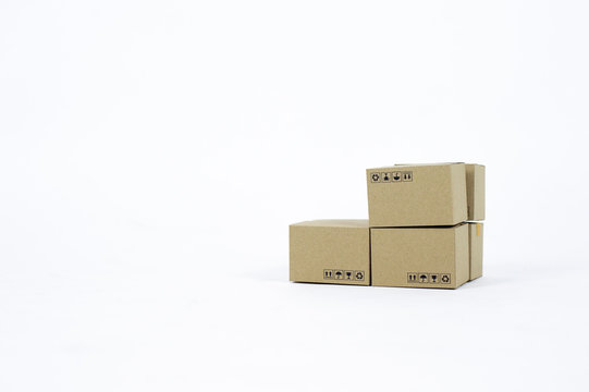 Paper crate on white background - image