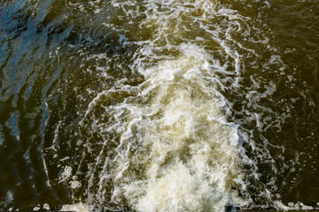 Water flowing from the sewage treatment plant.