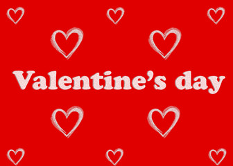 Valentines. Hearts. Red. Background. Text. Postcard