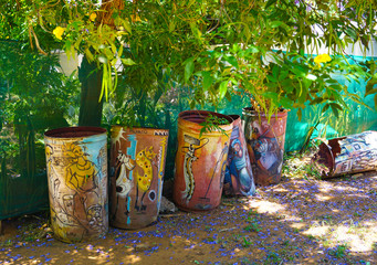 garbage bins in Mozambique in Africa