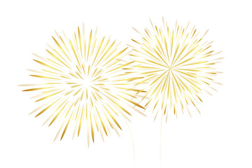 golden new year fireworks isolated on white background vector illustration EPS10